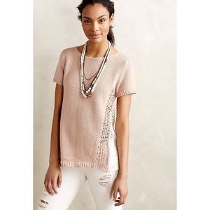 Anthropologie Moth Madeira Eyelet Back Pullover